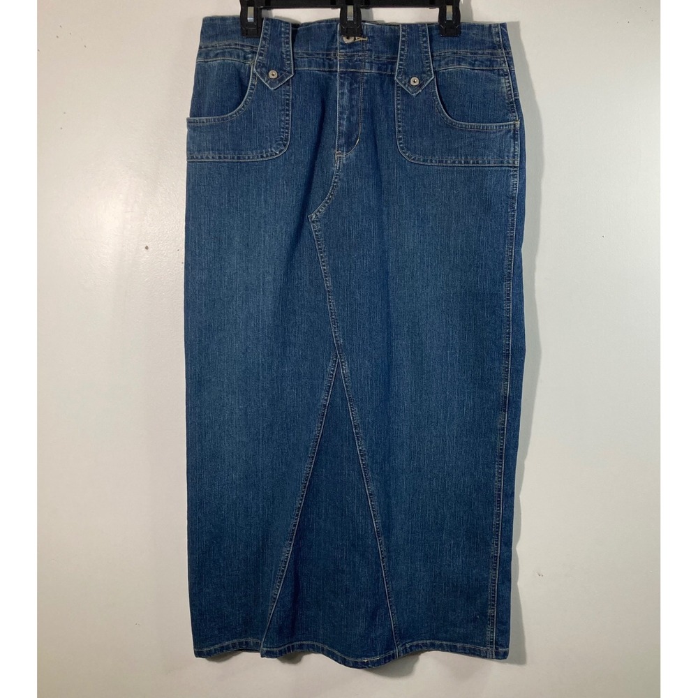 Carolina Blues Denim Maxi Skirt‎ Blue Jean A Line Long 34"